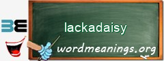 WordMeaning blackboard for lackadaisy